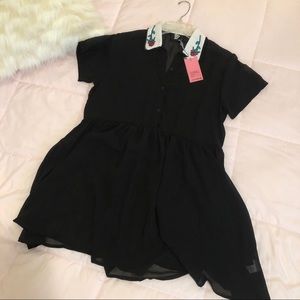 Lazy Oaf Black Chiffon Oversized Dress